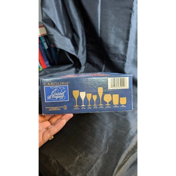 6 vintage Cristal D'arques box of six large red wine glasses 6 ounce - new - Picture 4 of 8